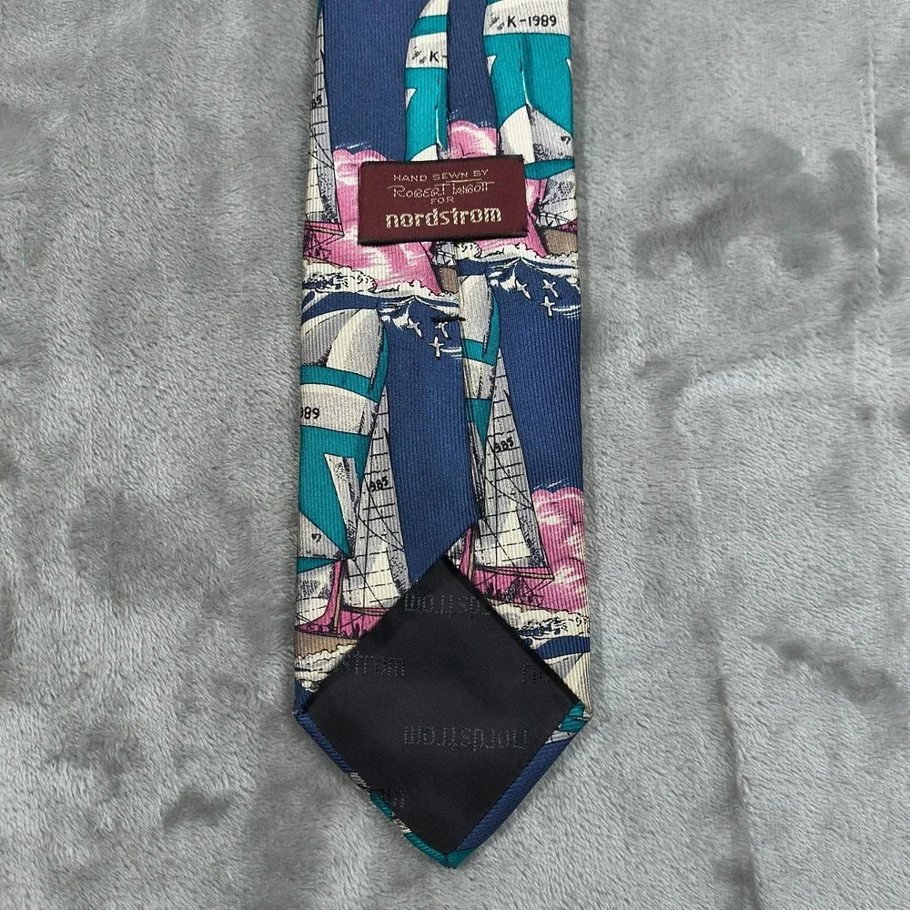 Vintage Robert Talbott Nautical‎ Tie Mens 62x3.5 X Long Sailing Yacht Ship Silk